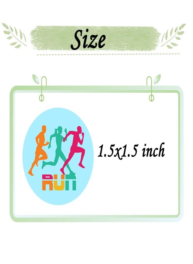 Atsmoicy 500 Pieces Running Party Decorations Labels Roll Stickers-Running Run Marathon Cross Country Sport Theme Birthday Supplies Favors Decals - Image 2